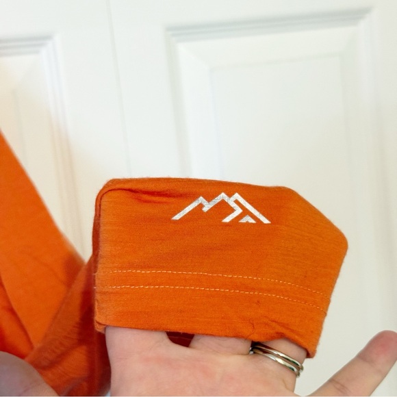 Merino Tech Merino Wool Baselayer Long Sleeve Top Large Outdoor Hiking Orange - Picture 3 of 6